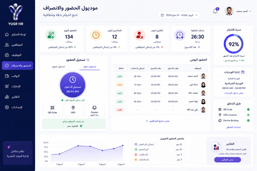 موديول الحضور والانصراف | تتبع الدوام بدقةه